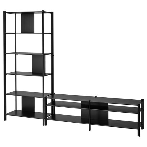 IKEA - JATTESTA, tv storage unit, black, 240x40x194 cm