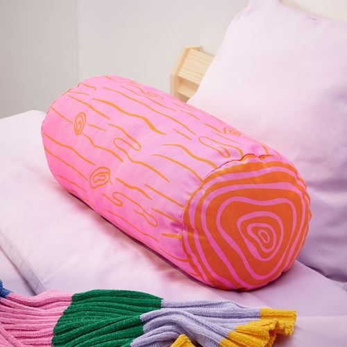 IKEA - EKLUGGMAL, kırlent, pembe-turuncu, 48x20 cm