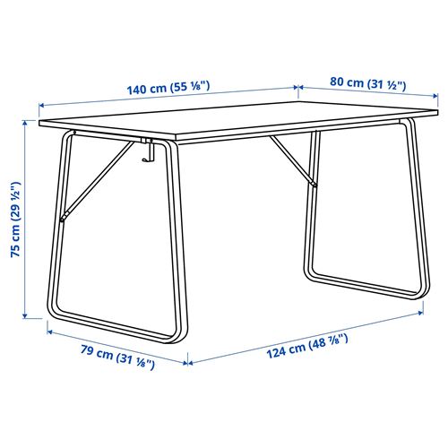 IKEA - HUVUDSPELARE, gaming desk, beige, 140x80 cm