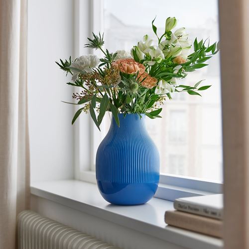 IKEA - GRADVIS, vase, blue, 21 cm