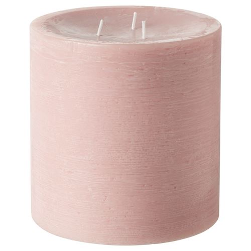 IKEA - GRANSSKOG, block candle, pale pink, 50 hr