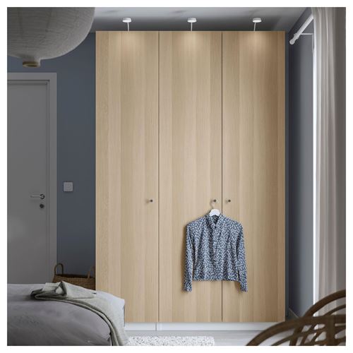 IKEA - PAX/FORSAND, PAX wardrobe, white-white stained oak effect, 150x60x236 cm