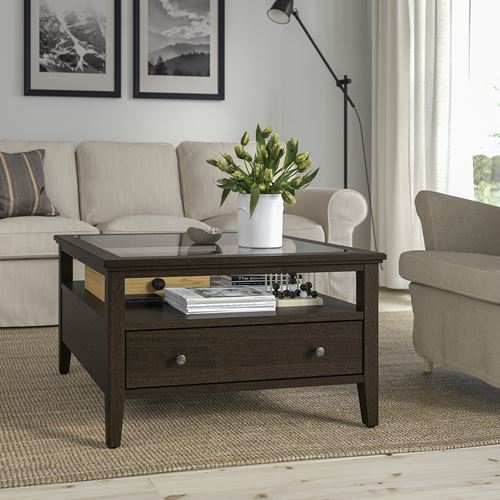 IKEA - IDANAS, coffee table, dark brown, 80x80 cm