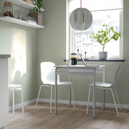 IKEA - GRASALA/LIDAS, kitchen table set, grey/white, 2 chairs
