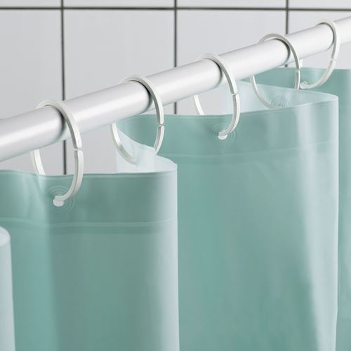 IKEA - LUDDHAGTORN, shower curtain, turquoise, 180x200 cm