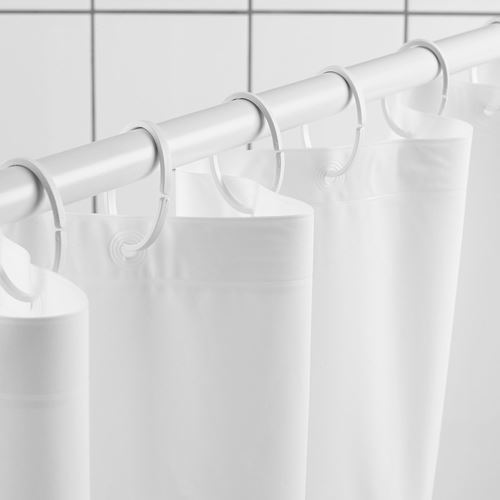 IKEA - LUDDHAGTORN, shower curtain, white, 180x200 cm