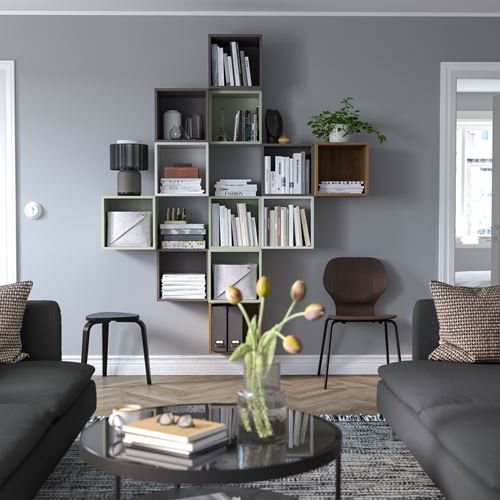 IKEA - EKET, duvar dolabı kombinasyonu, ceviz görünümlü, 175x35x210 cm