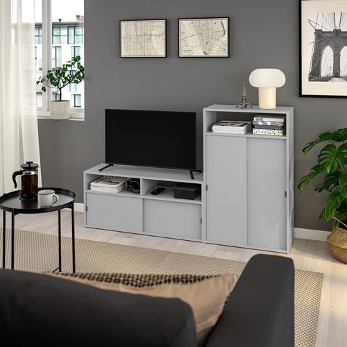 IKEA - SPIKSMED, tv storage unit, grey, 157x32x96 cm