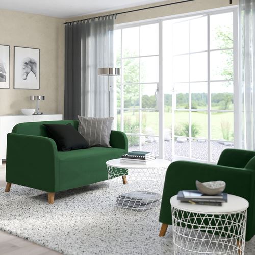 IKEA - LINANAS, 2'li kanepe koruyucu, vissle koyu yeşil