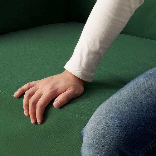 IKEA - LINANAS, 2-seat sofa and chaise lounge protector, vissle dark green