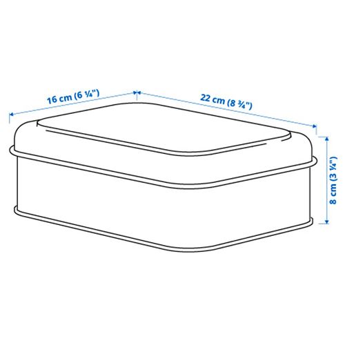 IKEA - PLOGFARA, kapaklı kutu, açık bej, 22x16x8 cm