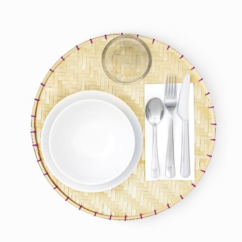 IKEA - SOMMARFLOX, place mat, handmade-bamboo, 35 cm