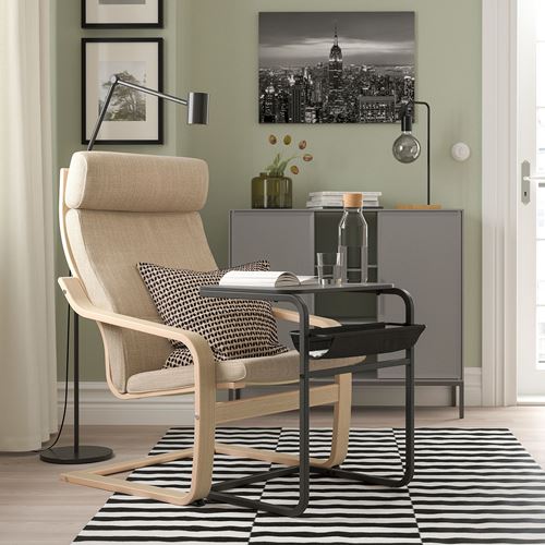 IKEA - OLSERÖD, side table, black/dark grey, 53x50 cm