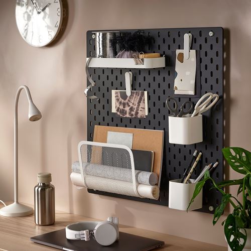 IKEA - SKADIS, pegboard, black, 56x56 cm