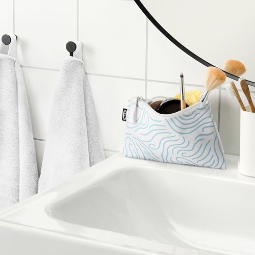 IKEA - SKÖRDA, accessory bag, blue-white, 20x12 cm