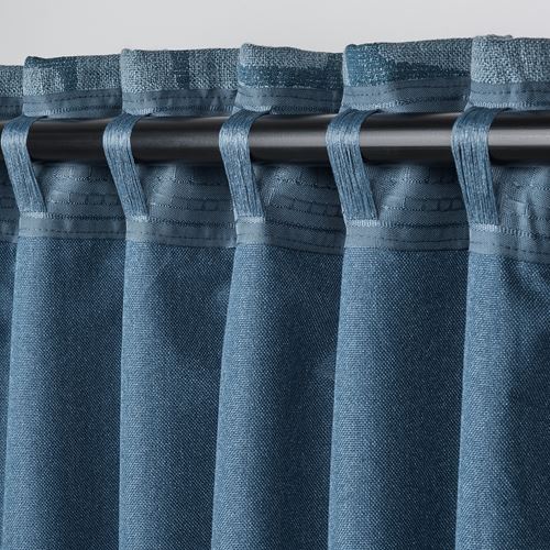 IKEA - LÖNNSTAVMAL, blackout curtain, blue, 145x300 cm