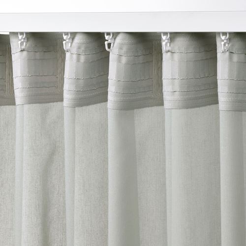 IKEA - ROSENROBINIA, sheer curtains, light grey, 300x300 cm