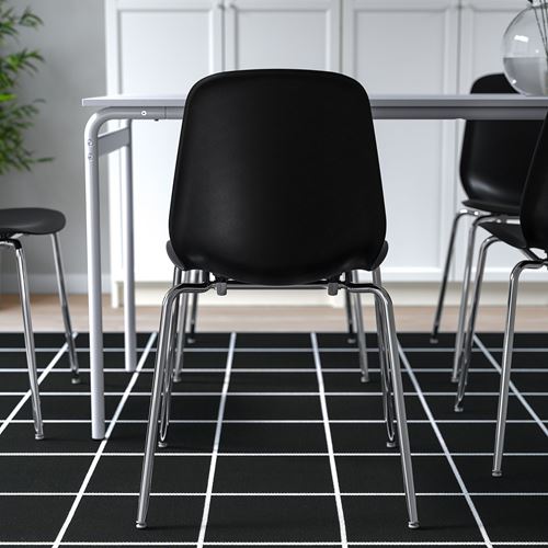 IKEA - LIDAS/SEFAST, chair, black/chrome-plated