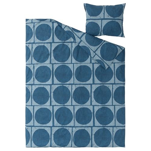 IKEA - JORDRANUNKEL, single duvet cover sets, dark blue, 150x200/50x60 cm