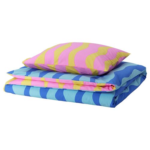 IKEA - SOMMARVICKER, tek kişilik nevresim seti, çok renkli, 150x200/50x60 cm