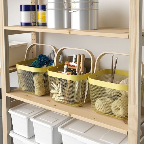 IKEA - RISATORP, basket, light yellow, 25x26x18 cm