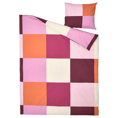 IKEA - BRUNKRISSLA, single duvet cover sets, pink, 150x200/50x60 cm