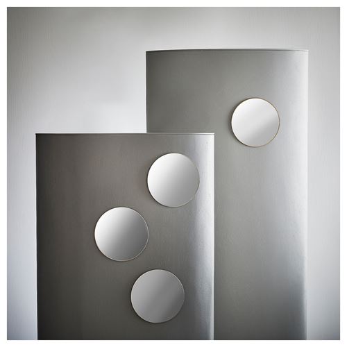IKEA - FARGEK, round mirror, grey, 20 cm