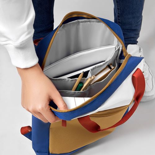 IKEA - STARTTID, backpack, blue-yellow, 12 l