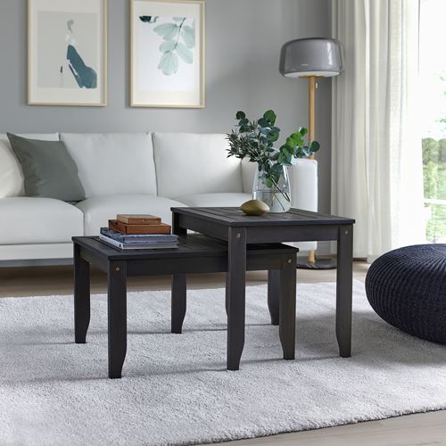 IKEA - ÖRSKAR, garden pedestal table, dark grey