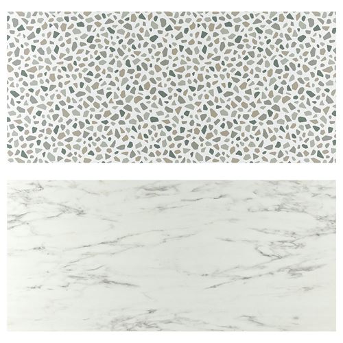 IKEA - LYSEKIL, two-sided wall panel, white marble effect-terrazzo effect, 119,6x55 cm