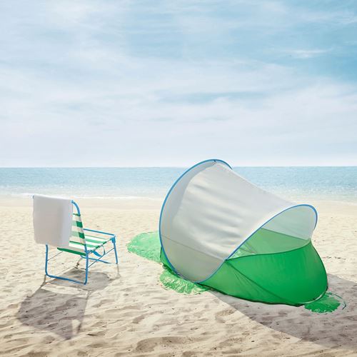 IKEA - STRANDÖN, beach chair, green-blue-white