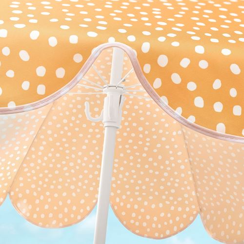 STRANDÖN, parasol, yellow-white, 140 cm