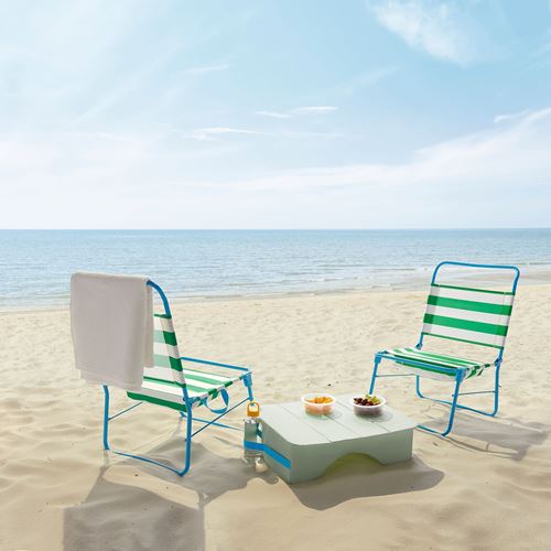 STRANDÖN, pedestal table, pale green, 57x45 cm