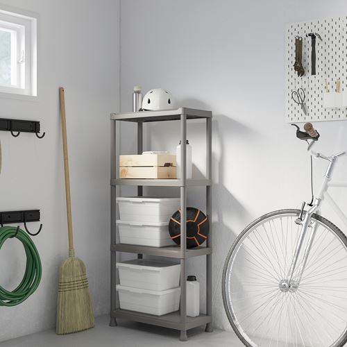 IKEA - RUNMARÖ, outdoor shelving unit, dark grey, 60x30x133 cm