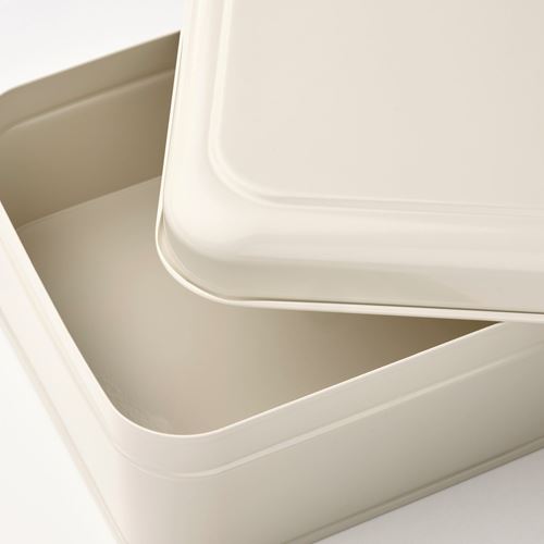 IKEA - PLOGFARA, box with lid, light beige, 22x16x8 cm