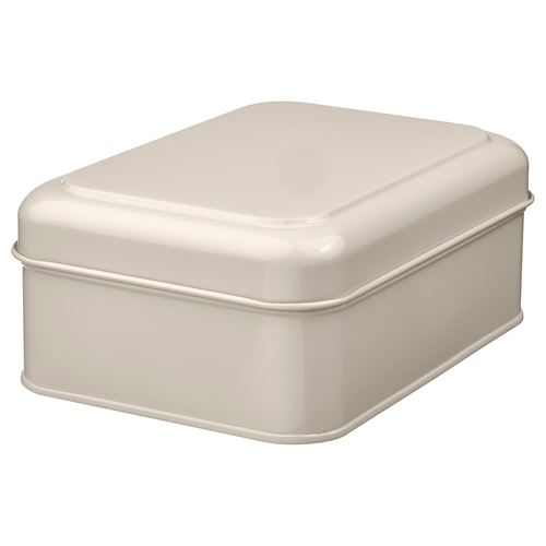 IKEA - PLOGFARA, box with lid, light beige, 22x16x8 cm