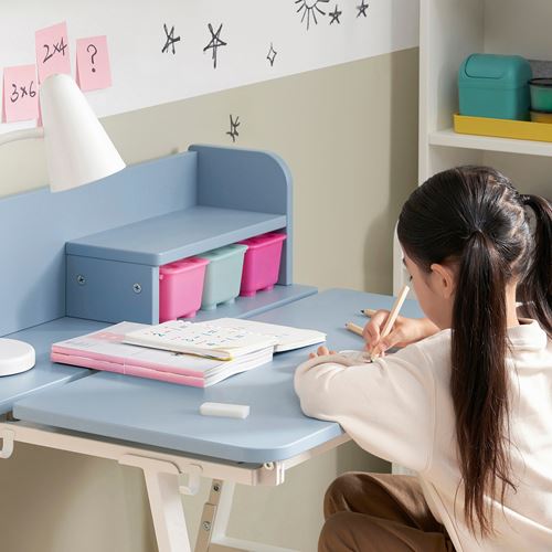 IKEA - PIPLARKA, çocuk çalışma masası, mavi-beyaz, 80x63 cm