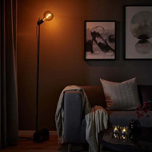 IKEA - HARSLINGA, floor/reading lamp, black