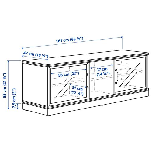 IKEA - LANESUND, tv storage unit, grey-brown, 322x47x81 cm