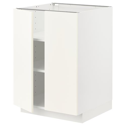 IKEA - METOD, base cabinet with doors, VALLSTENA white, 60x60 cm