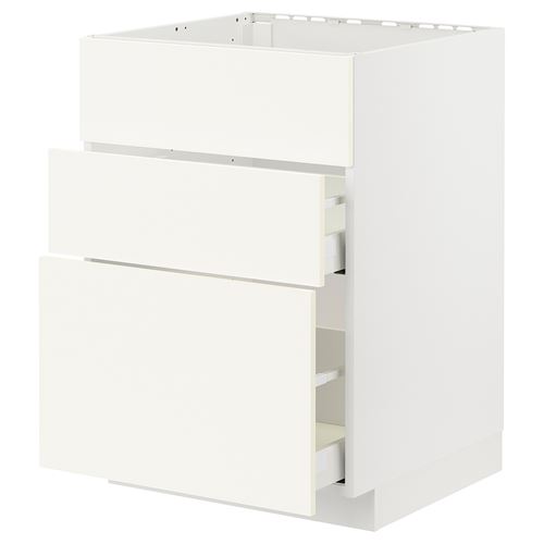 IKEA - METOD/MAXIMERA, sink cabinet, VALLSTENA white, 60x60 cm