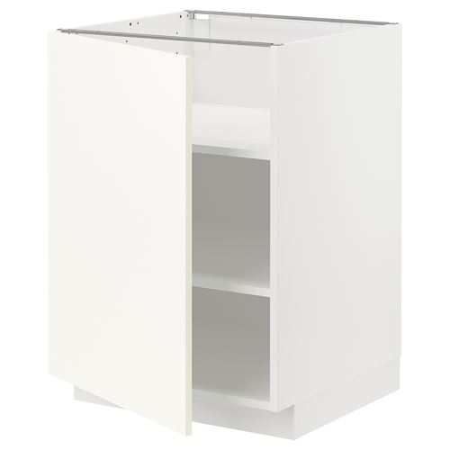 IKEA - METOD, base cabinet with doors, VALLSTENA white, 60x60 cm