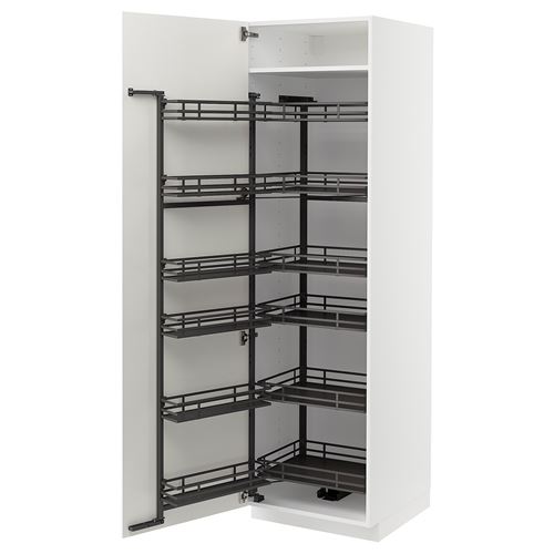 IKEA - METOD, pantry cabinet, VALLSTENA white, 60x60x200 cm