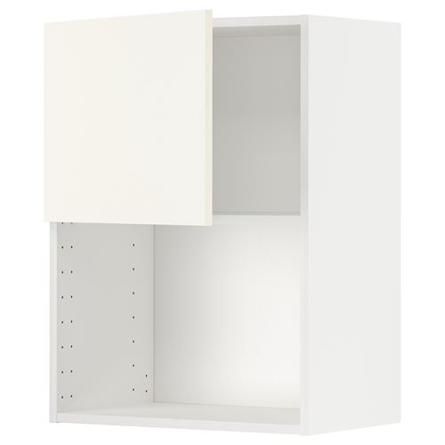 IKEA - METOD, wall cabinet for microwave oven, VALLSTENA white, 60x80 cm