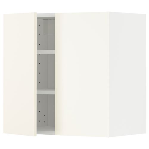 IKEA - METOD, kitchen wall cabinet, VALLSTENA white, 60x60 cm