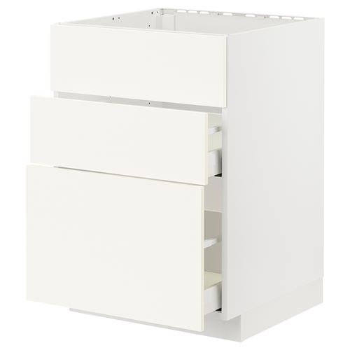 IKEA - METOD/MAXIMERA, cabinet for hob, VALLSTENA white, 60x60 cm