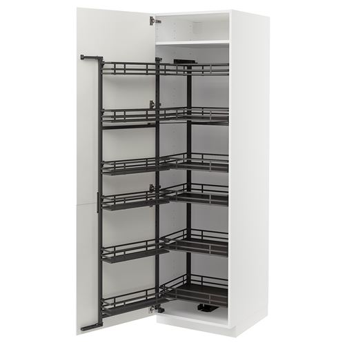 IKEA - METOD, pantry cabinet, VALLSTENA white, 60x60x200 cm