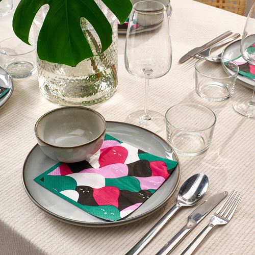 IKEA - PALPFJARIL, patterned napkin, multicolour, 33x33 cm