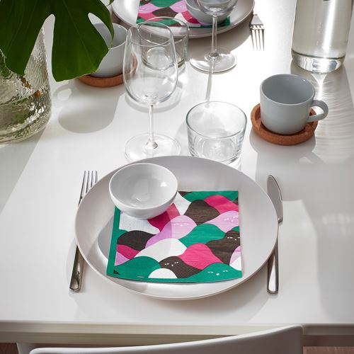 IKEA - PALPFJARIL, patterned napkin, multicolour, 33x33 cm