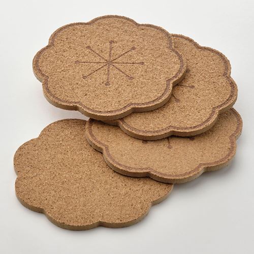 IKEA - SVARTVIDE, coaster, cork-patterned , 10 cm